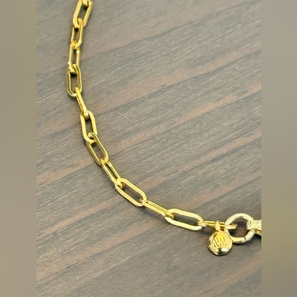 Monica Vinader 18ct gold vermeil sterling silver mini paperclip chain bracelet - Picture 3 of 8